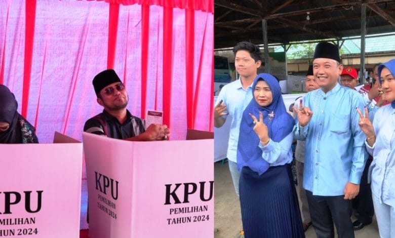 Rudy Mas'ud dan Seno Aji Mencoblos