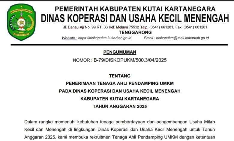 Tenaga Pendamping UMKM Kukar